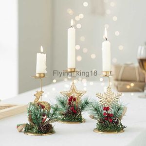 Kerst Kaarshouder Gouden Ijzeren Kandelaar Kerstboom Kandelaar Tafelornament Decoraties Voor Kerst Home Decor HKD230825