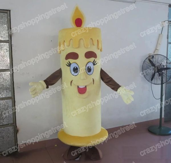 Costume de mascotte de bougie de noël, tenue de personnage de dessin animé, robe de carnaval d'halloween, taille adulte, tenue de fête d'anniversaire en plein air