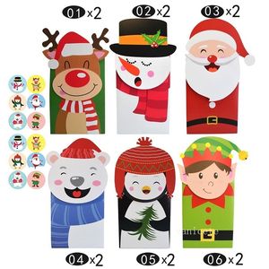 Kerst Candy Box Grote Cartoon Gift Verpakking Tassen Holiday Papieren Bag 12pcs / Set T2I52682