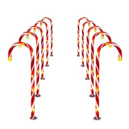 Christmas Candy Cane Pathway Lights Christmas / Year Holiday Outdoor Garden Home Decorations Light Navidad 211105