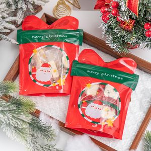 Kerst Candy Cookies Stand Up Ziplock Bag Gift Bags Folie Hersluitbare traktatie Tassen voor feestje Kinderen Cadeautjes Decor Pakketbenodigdheden MJ0802