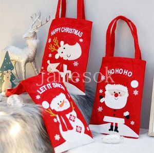 Kerst Snoep Gift Bag 2021 Nieuwjaar Kerstavond Elanden Kerstman Childrens Gift Bag Draagbare Candy Apple Tas DA954