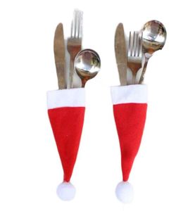Casquettes de noël ensembles de vaisselle porte-couverts fourchettes couteaux argenterie poche décor de noël sac Tableware157063963