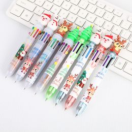 Kerstcartoon 10 kleur Ballpoint Santa Claus Elk Snowman en Christmas Tree kan worden geselecteerd