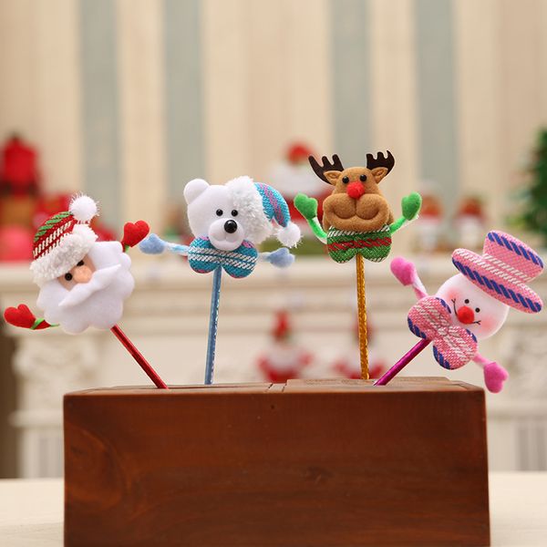 Pluma de dibujos animados de Navidad Papá Noel / Muñeco de nieve / Oso / Elk Adornos para árboles de Navidad Regalos para niños Decoraciones de Navidad DHL gratis