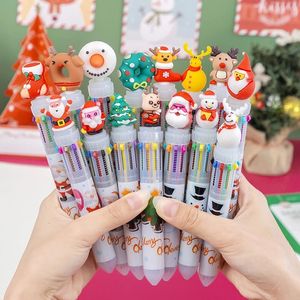Christmas Cartoon Shape Press Ballpoint Pens Graffiti Pen Student Stationery Merry Christmas Decor pour la maison Ornement de Noël