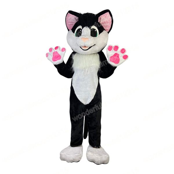 Costumes de mascotte de chat de noël, tenue de personnage de dessin animé de haute qualité, costume de fête à thème d'halloween en plein air, robe unisexe pour adultes