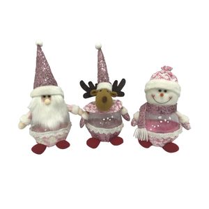 Regalo de Navidad para niños, tarro de dulces, luces intermitentes, adornos de alces y muñeco de nieve de Papá Noel