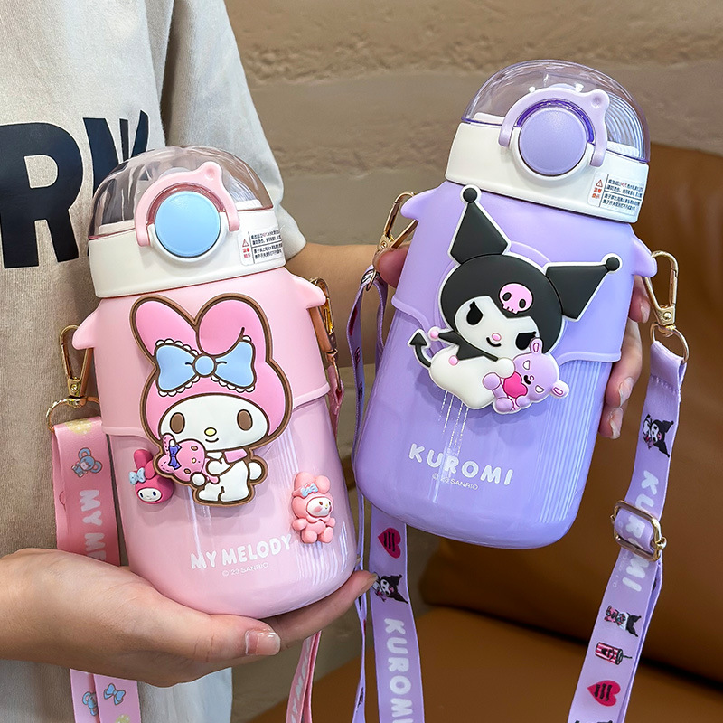 Christmas Children's Insulated Cup Girls' School Water Cup 316 Stainless Steel Cup Straw Women's Insulated Water Bottle