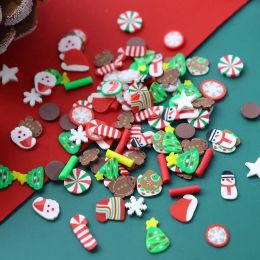 Christmas Christmas Nail Charmes Sprinkle Polymer Clay Slices Slimes Flake Flake Flakes Snowflakes Noël Accessoires de vacances Manucure