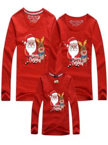 Kerstkleding Nieuwe Baby Kid Papa Moeder Bijpassende Familie-outfits Kersthertenprint Familie Ouderkind T-shirts met lange mouwen4064053