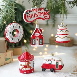 Kerst gekleurde bal kerstboom decoratieve hanger kerstcadeau tas auto huis sneeuwpop slinger hanger