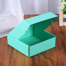 Kerstmis Gegolfd Papier Roze Groene Dozen Gekleurde Gift Verpakking Folding Box Square Packing Box Sieraden Verpakking Kartonnen Dozen 15 * 15 * 5cm