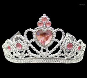 Kerstversiering Cosplay Prinses Kids Kroon Plastic Tiara Verjaardagsfeestje Gunst Meisje Zilveren Hars Hart Kristal Hoofdbanden Pageant Prom1