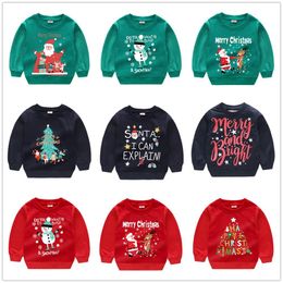Kerstkostuums Kleding voor Jongens Sweatshirts Katoenen Kinderen Pullover Tee Shirts Baby Meisjes Trui Santa Gift Meisjes Jumpers 210413