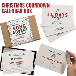 Calendrier de compte à rebours de Noël calendriers de l'avent contient 24 cartes avec des noms de film calendriers de Noël de table ornement décor à la maison