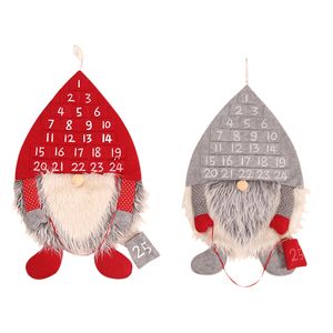 Kerst Countdown Calendar voor Kids Muur Opknoping Zweedse Gnome met 25 dagen zakken Xmas Home Decoraties Xbjk2111