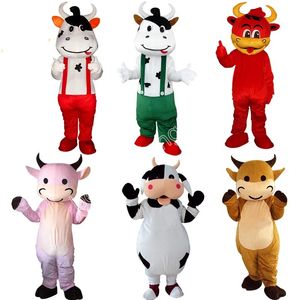 Traje de mascota de bebé de vaca de Navidad traje de personaje de dibujos animados traje de Halloween adultos tamaño fiesta de cumpleaños traje al aire libre caritativo