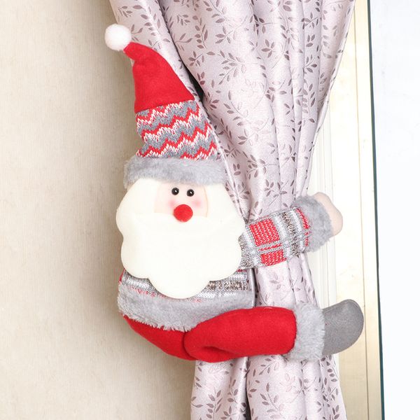 Anillo con hebilla de cortina creativa para Navidad, decoración de muñecos de dibujos animados, hebilla de sujeción, colgante de ventana de tienda, decorativo de Navidad