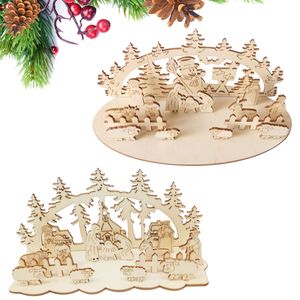 Kerst creatieve ornamenten hout 2020 DIY houten speelgoed rustieke tridimensionale decoratie benodigdheden decor eerste kerstcadeau gepersonaliseerd