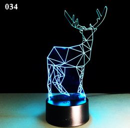 Petite veilleuse créative de noël fauve 3D, lampes tactiles colorées, lumières led visuelles, cadeau d'ambiance, lamp5067584