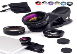 Christmas Creative Toy 3 in 1 Fish Eye Lens SIE Wide angle téléphone mobile Fisheye Lenses pour iPhone Smartphone Gift Camera Lens3030911