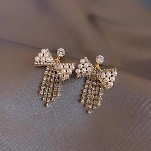 Boucles d'oreilles à pampilles avec nœud en cristal de noël pour femmes, bijoux de Festival du nouvel an en forme de cœur