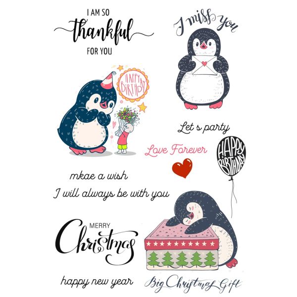 Christmas mignon petit pingouin clear tampons Scrapbooking Crafts décorer l'album photo album cartes de gaufrage rendant clairement les tampons nouveaux