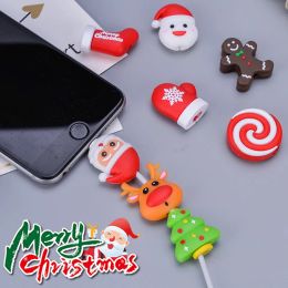 Christmas Mignon USB Câble Protecteur pour Apple Iphone Charge Cable Data Line Cord Protecteur Protecteur Couvreur de câble de protection