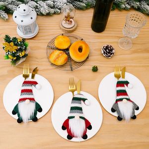 Kerst Bestektas Cover Mes Vork Opbergzakken Kerst Servies Houder Pouch Decor Navidad Bestekset Nieuwjaar