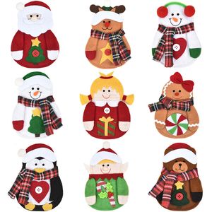 Kerstmisbeker Cartoon Sleeve Knives Forks Bags Draaggerei Kerstmis Dinertafel Decoratie