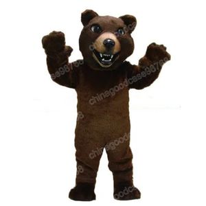Disfraz de mascota de oso marrón oscuro de Navidad, vestido de fiesta elegante de Halloween de alta calidad, traje de personaje de dibujos animados, traje de carnaval, traje unisex, accesorios publicitarios