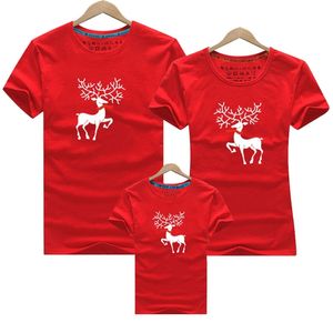 Vêtements de fille de Noël Père Fils Matching Look Vêtements de famille Papa Maman Garçon T-shirt Cartoon Deer 210417