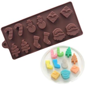 Kerstdag Santa Siliconen Chocoladevormen Bar Mold Cake-Mold Ice Tray Cake Decorating Tool SN5994