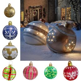 Kerstdecor 60 cm opblaasbare balboom Huis Outdoor Decoratie Kerstmis cadeau grote PVC kerstballen Gepersonaliseerde ornamenten Geschenken voor vrouwen mannen Kindspeelgoed