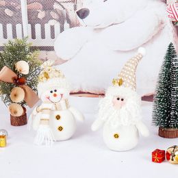 Kerstdecor dwerg pop oude pluche Snowman Santa Claus hanger presenteert ornamenten Xmas Tree Decoration Decorations Merry Gifts Sea B5