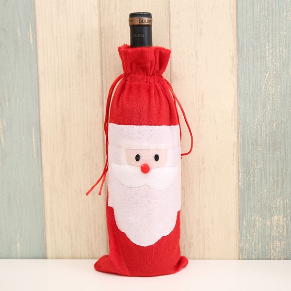 Decoración navideña 2018 Santa Claus Botella de vino Cubierta Regalo Santa Saco Botella Hold Bag Muñeco de nieve Decoración navideña Decoración del hogar DH200