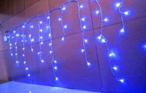 Kerstdecoratie 3.5m Droop 0.3-0.5m Gordijn Icicle String LED-verlichting voor Outdoor New Year Garden Xmas Bruiloft AC.110V-250V