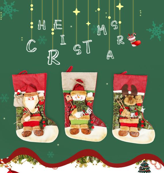 Décoration de Noël Chaussettes De Noël Ornements Pendentif Petites Bottes Enfants Nouvel An Bonbons Sac Cadeau Cheminée Arbre Bijoux