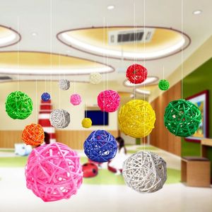 Boules créatives en rotin et osier pour décoration de noël, pendentif suspendu au plafond de l'école et de la maison, jouets pour enfants de la maternelle