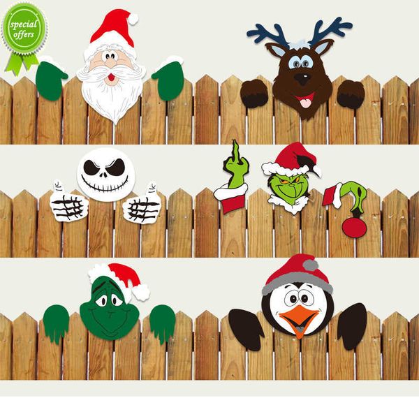 Kerstdecoratie Deurkozijn Kerstman Elanden Houten Decor Xmas Hangers Vrolijk Kerstfeest Decoratie Stickers 2023 Voor Thuis