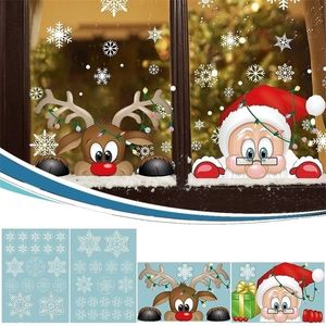 Kerstdecoratie voor ramenstickers venster achtergrond muursticker glas verwijderbaar behang Xmas Y201020