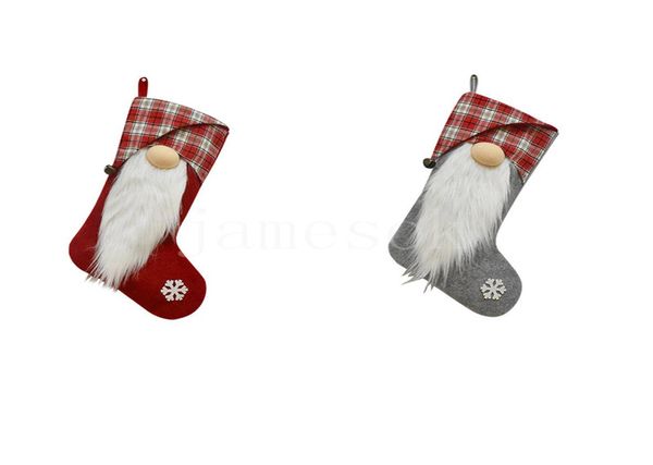 Décoration de Noël Gnome Bas 3D en peluche Gnomes suédois cheminée suspendue bas sacs-cadeaux pour les vacances de Noël dd4863782433