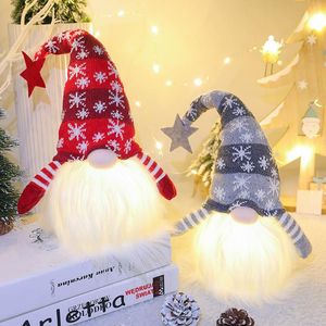 Décoration de Noël LED allumer des ornements de poupée peluche rougeoyante Cadeaux pour enfants Rudolph HH9-3382