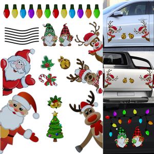 Kerstdecoratie magnetische auto stickers stickers koelkast magneten bol Santa sneeuwpop dwerg reflecterende sticker voor autoboon