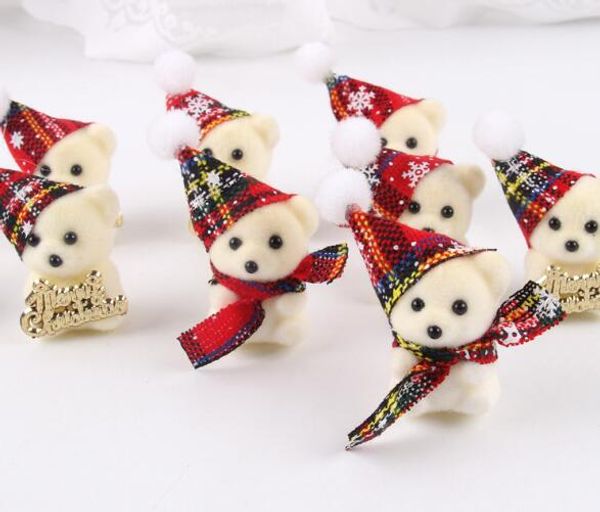Décoration de Noël Mini ours de Noël feutre de laine crème glacée Noël CADEAU PENDENTIF WL81