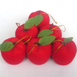 Kerstdecoratie Red Foam Apples 6pcslot Christmas Tree Hanging Ornament Home Year Party Events Fruit hanger Supplies 201027