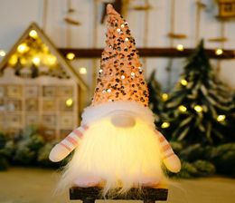 Kerstdecoratie -pailletten met lichten Rudolph Doll Lumineuze gezichtsloze klus ornamenten4445565