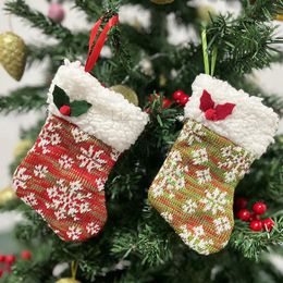 Décoration de Noël bass de neige arbre de Noël décor suspendu bas bas pour santa claus sock sock sock de rangement cadeau de rangement cadeau th0576
