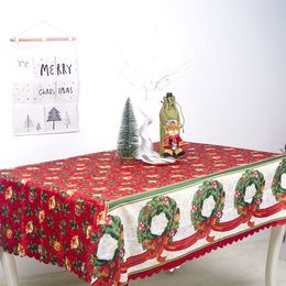 Kerstdecoratie Tafelkleed Runner Tafels vlaggen Xmas Tree Elk Santa Claus Print Placemat Home Tafelkleden Decoraties Lyx144
